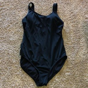 Black one piece bathing suit